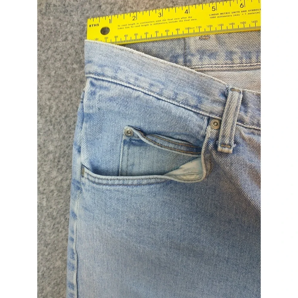Wrangler Authentics Mens Light Wash Straight Leg Denim Jeans 34x29 976T1SB Blue